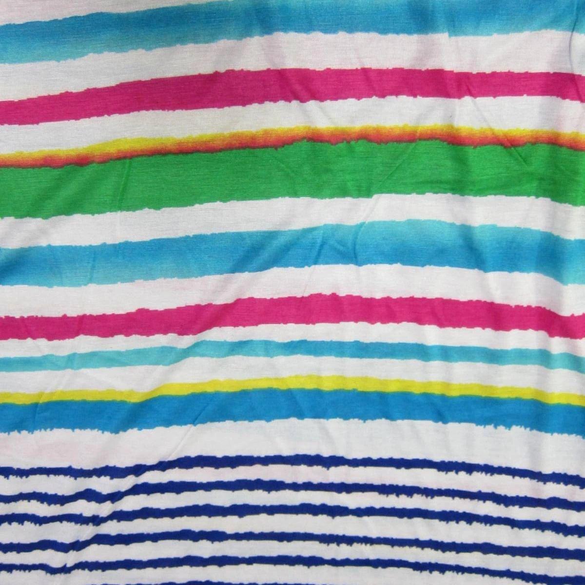 Summer Stripe on Cotton/Poly Jersey Fabric - Nature's Fabrics