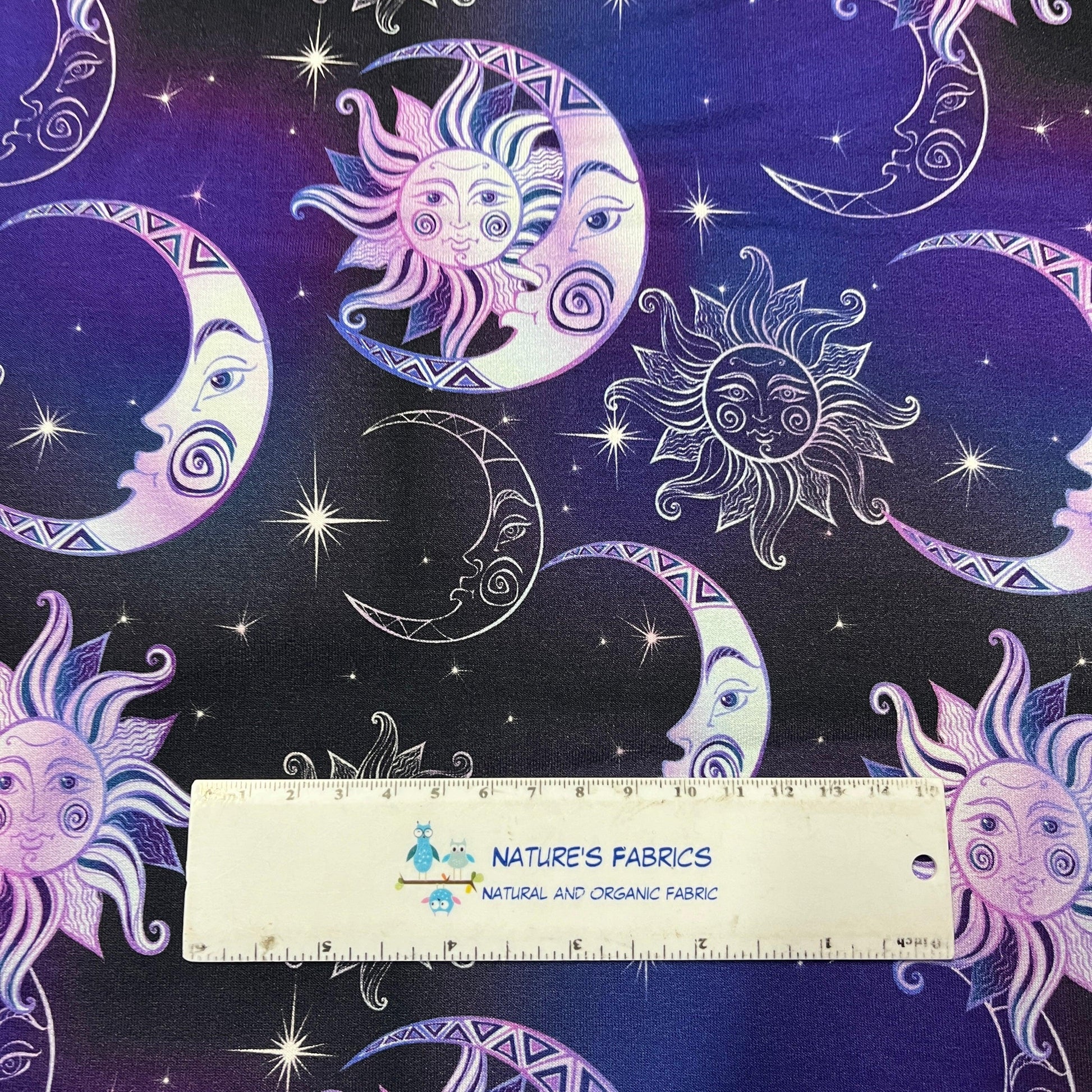 Sun and Moon on Bamboo/Spandex Jersey Fabric - Nature's Fabrics