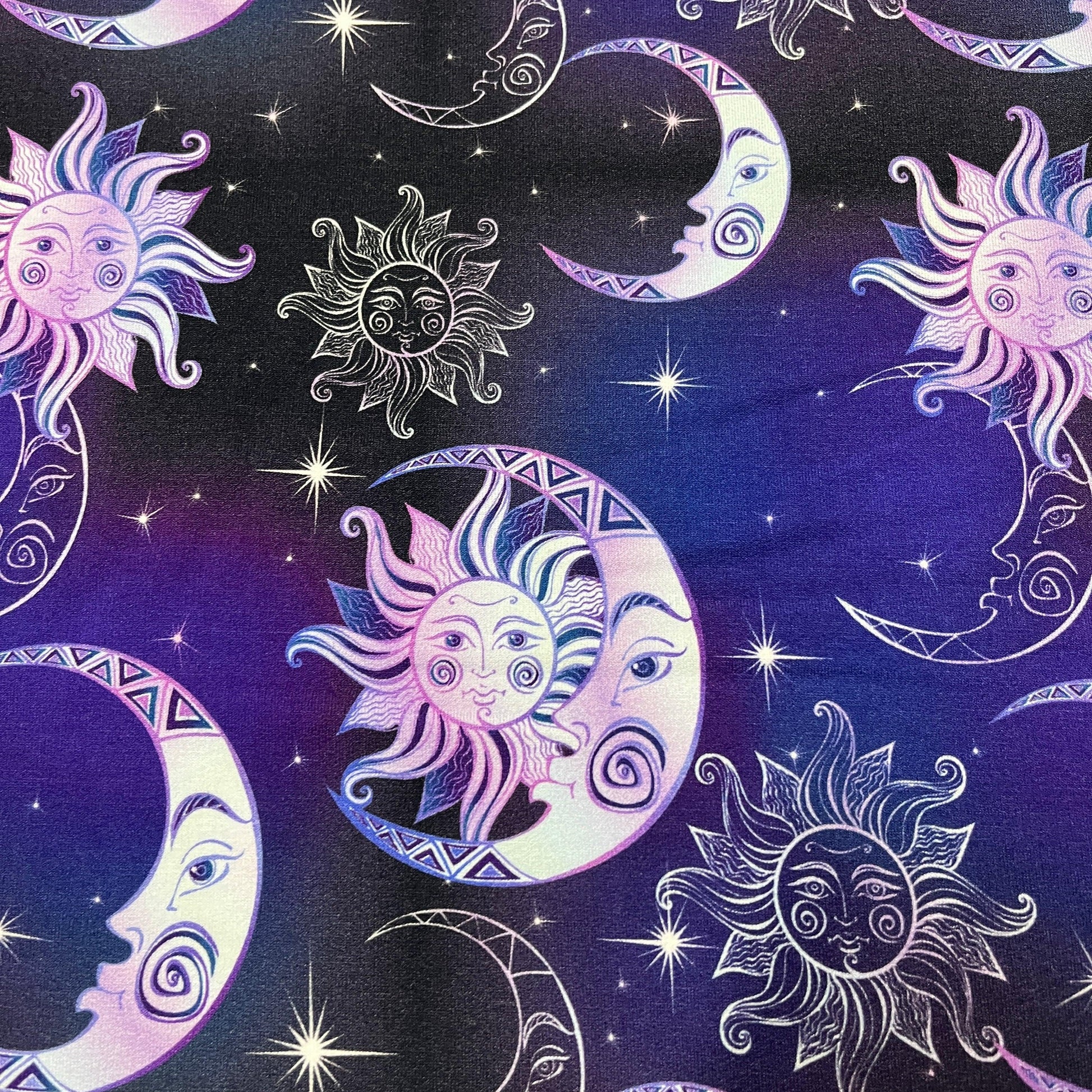 Sun and Moon on Bamboo/Spandex Jersey Fabric - Nature's Fabrics