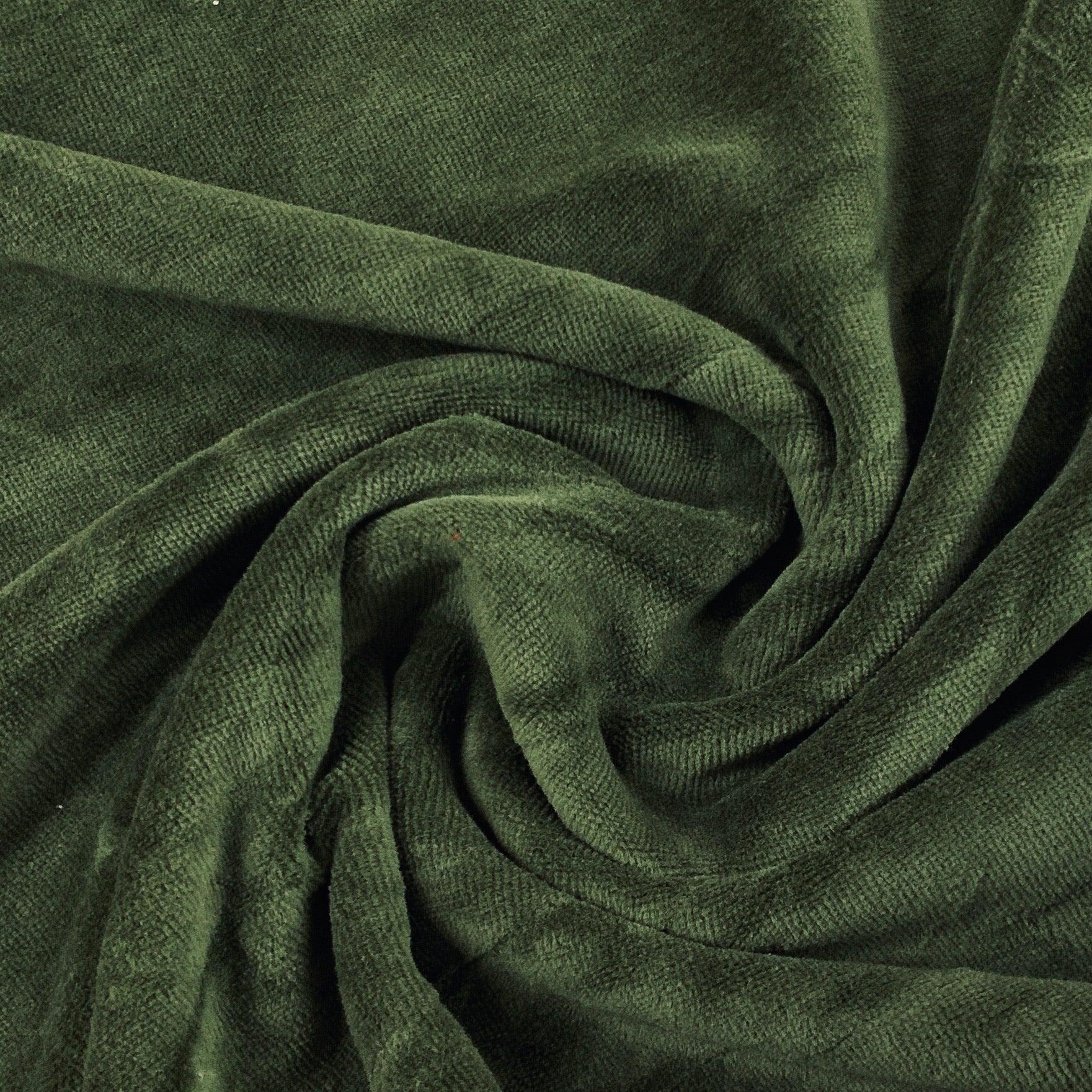 Sweet Olive Cotton Velour Fabric - Nature's Fabrics