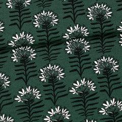 Taiga on Dark Green Organic Cotton/Spandex Jersey Fabric - Nature's Fabrics