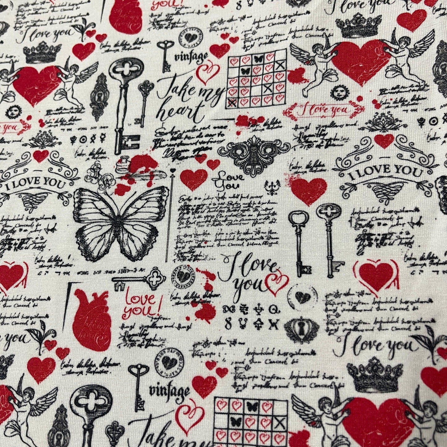 Take My Heart on Bamboo/Spandex Jersey Fabric - Nature's Fabrics