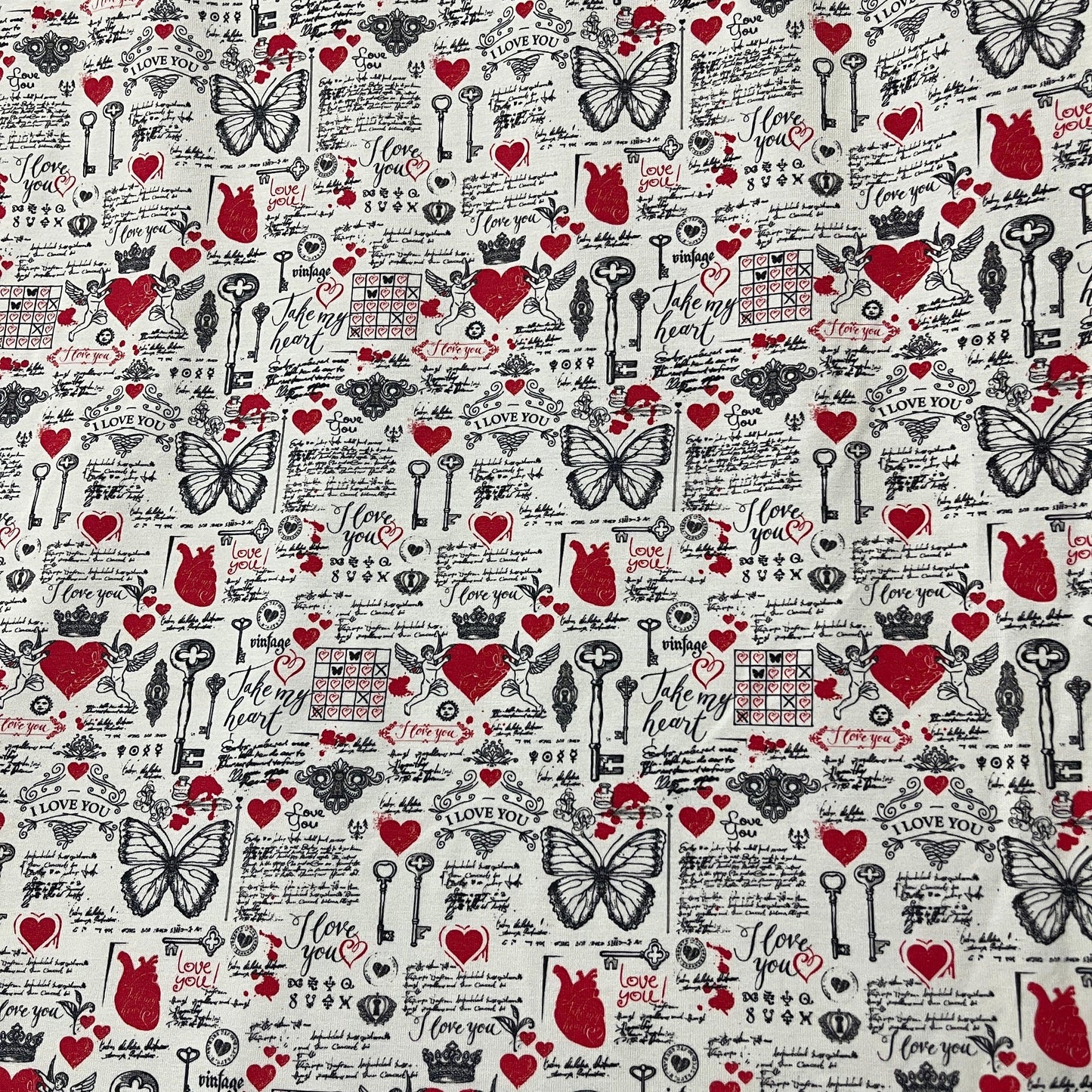Take My Heart on Bamboo/Spandex Jersey Fabric - Nature's Fabrics