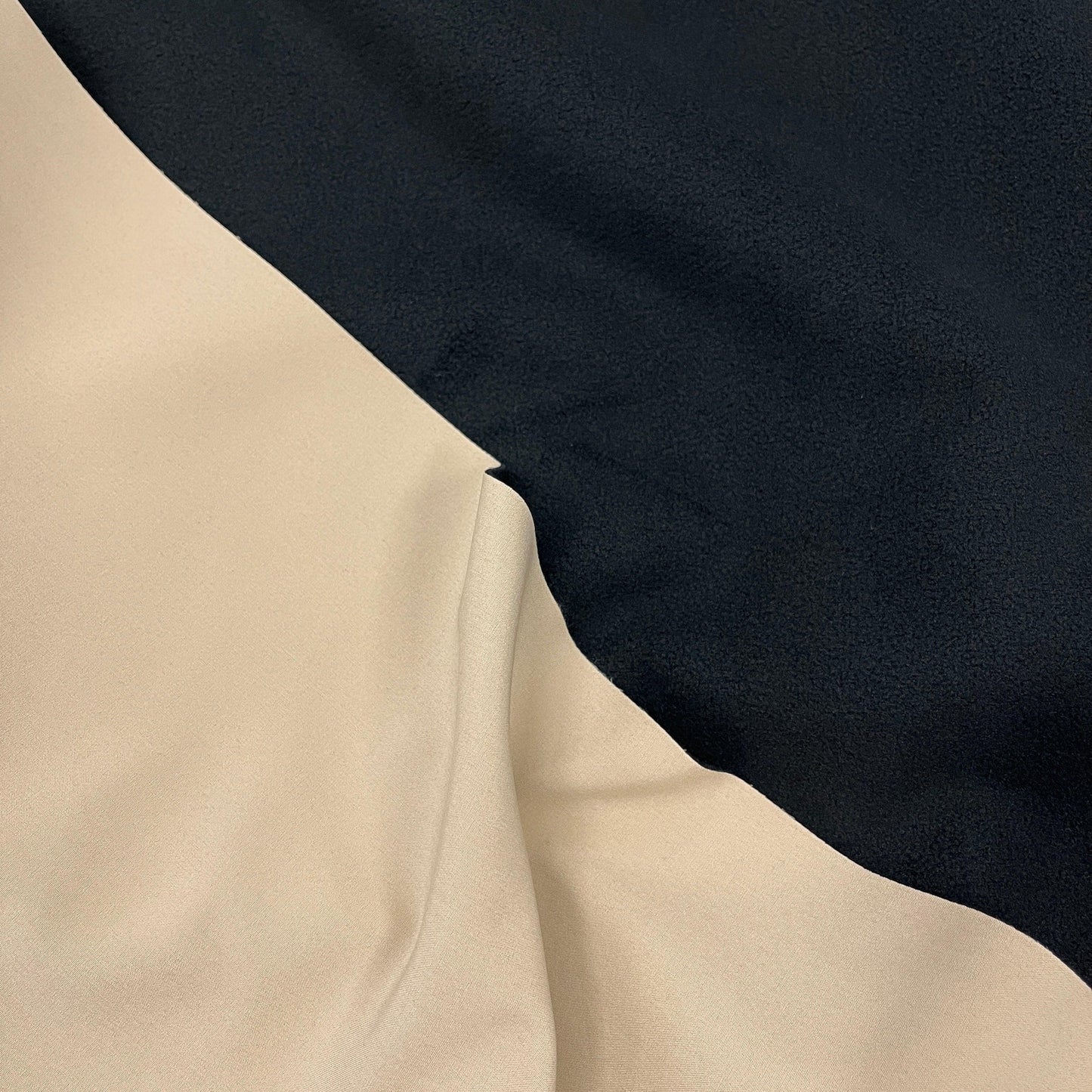 Tan and Black Softshell Fabric - Two Sides - Nature's Fabrics