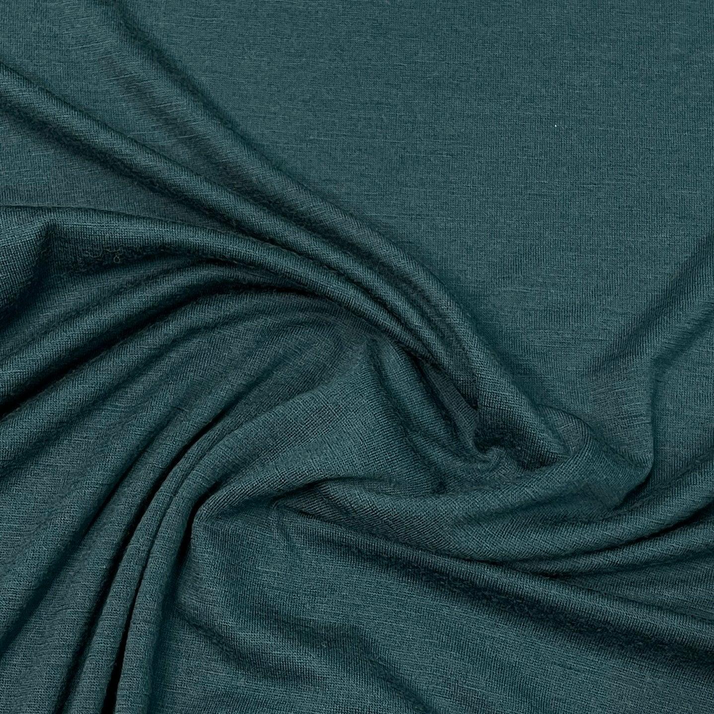 Teal Tide 100% Merino Wool Jersey Fabric - 200 GSM by Telio - Nature's Fabrics