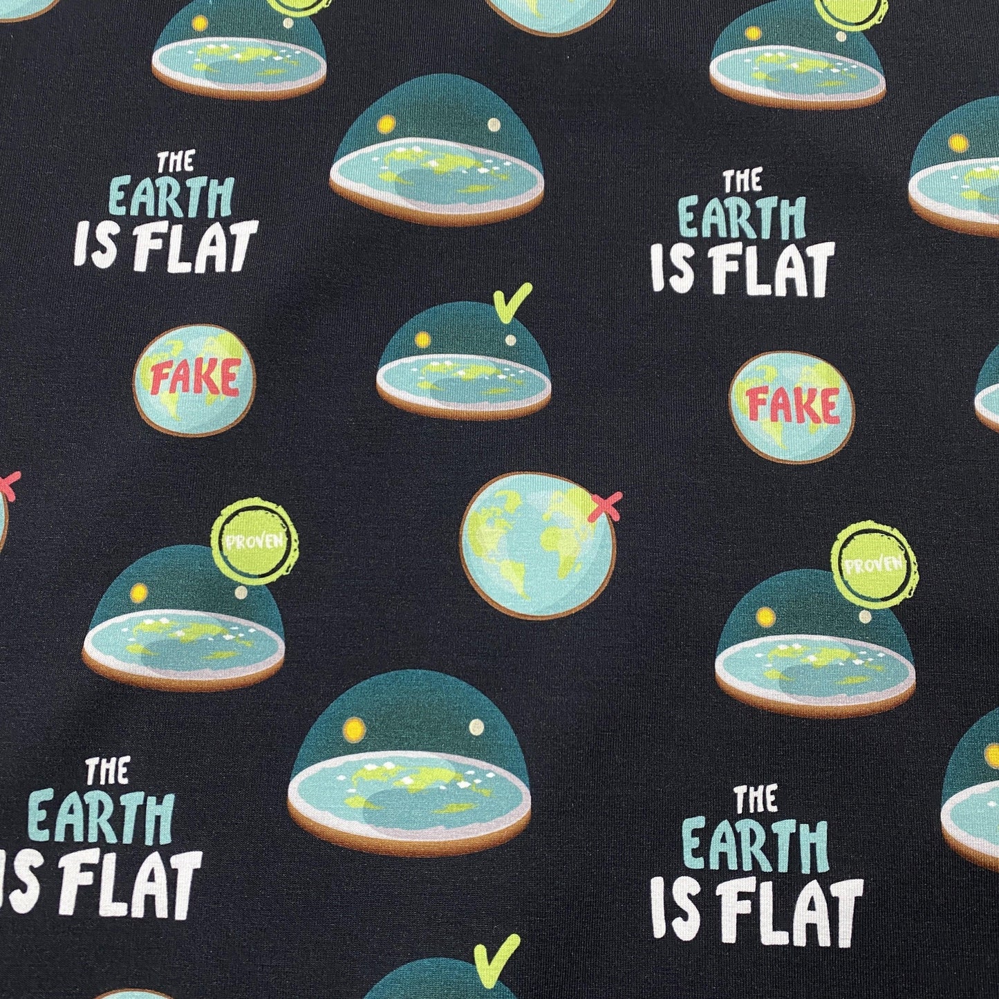 The Earth is Flat on 1 mil PUL Fabric - Made in the USA - Nature's Fabrics