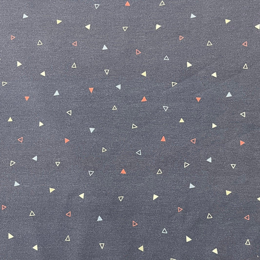 Triangles on Blue Bamboo/Spandex Jersey Fabric - Nature's Fabrics