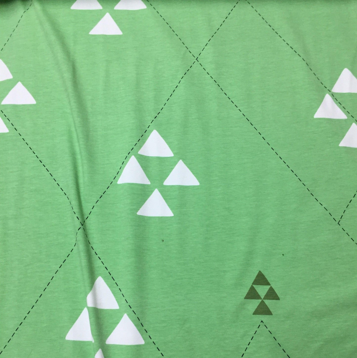 Triangles on Green Organic Cotton/Spandex Jersey