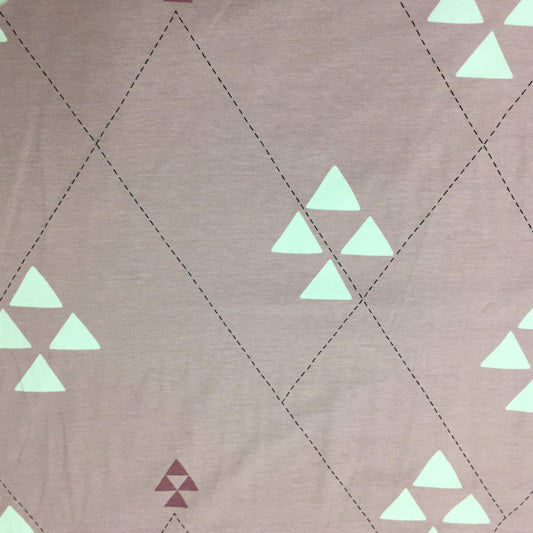 Triangles on Pink Organic Cotton/Spandex Jersey