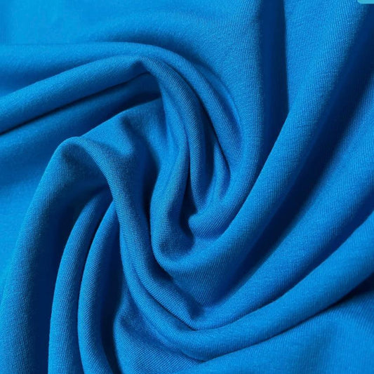 Turquoise Bamboo Stretch French Terry Fabric - Nature's Fabrics