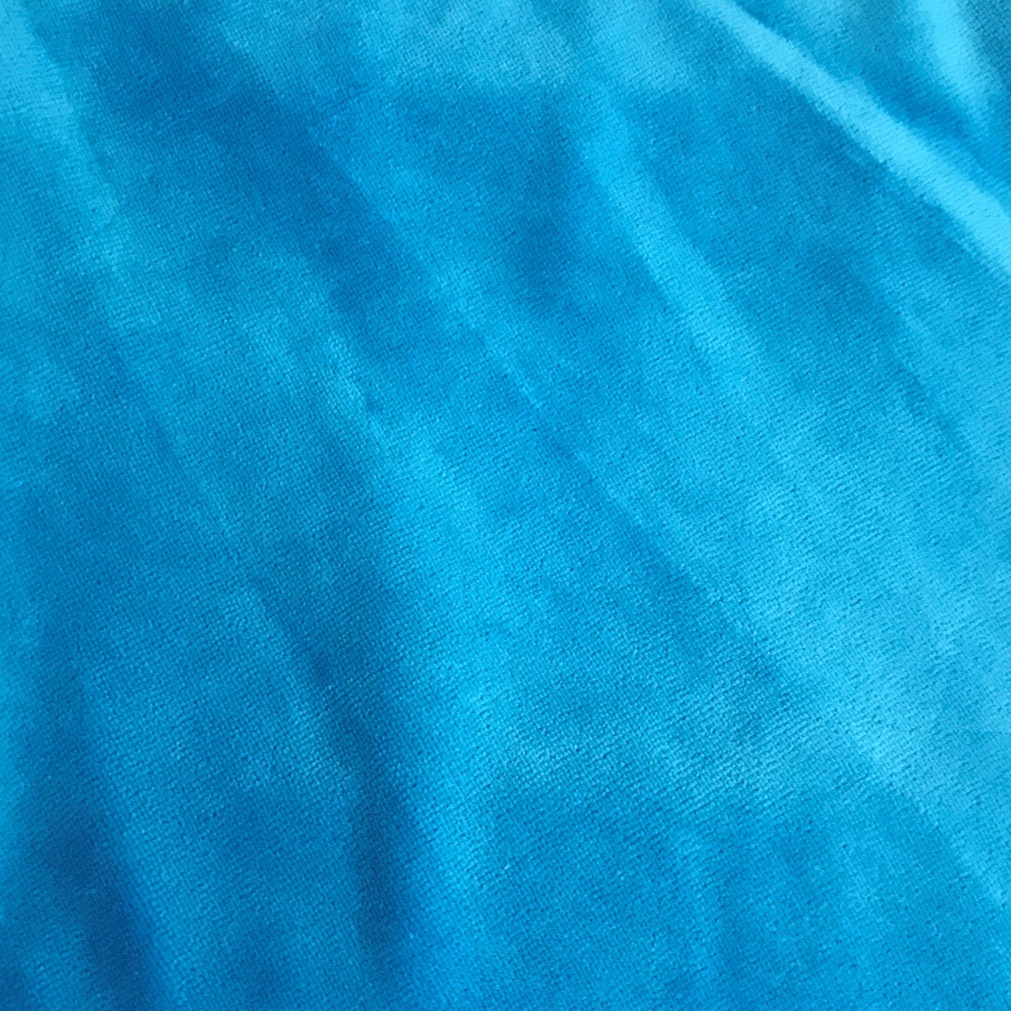 Turquoise Blue Cotton Velour Fabric - Nature's Fabrics