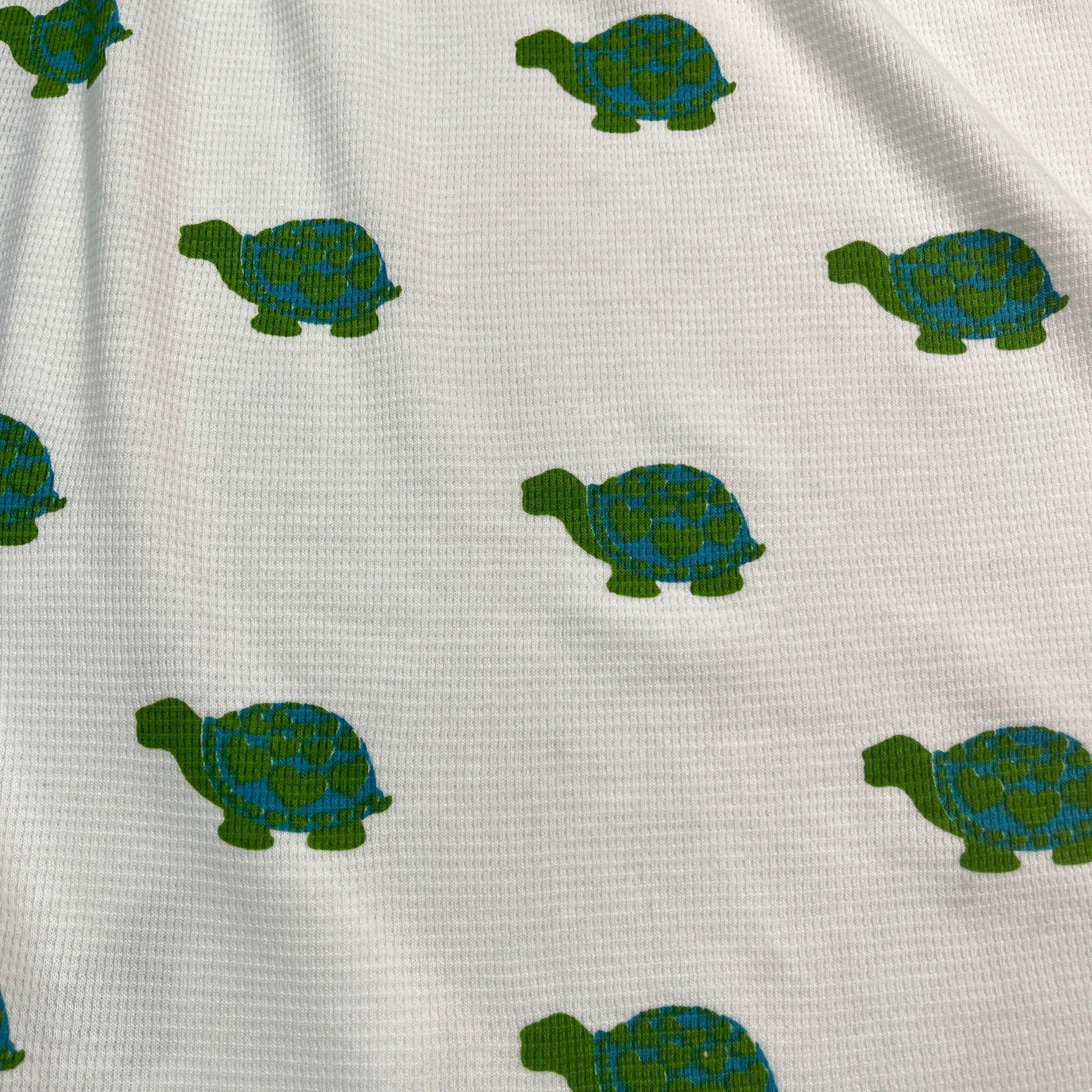 Turtles on White Cotton Thermal Fabric - Nature's Fabrics