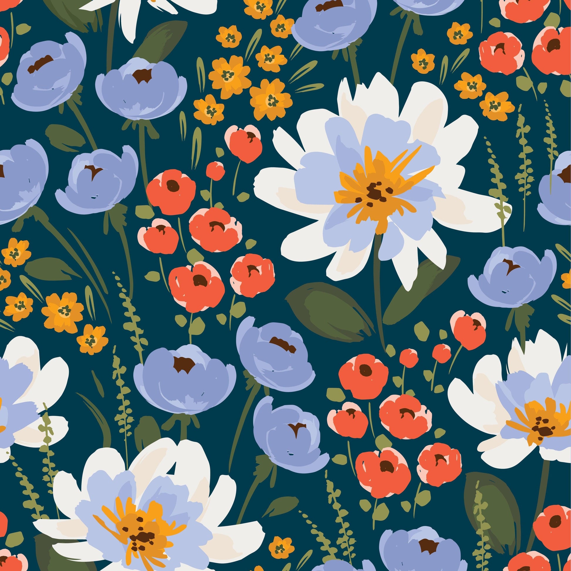 Walk in the Garden on Bamboo/Spandex Jersey Fabric - Nature's Fabrics