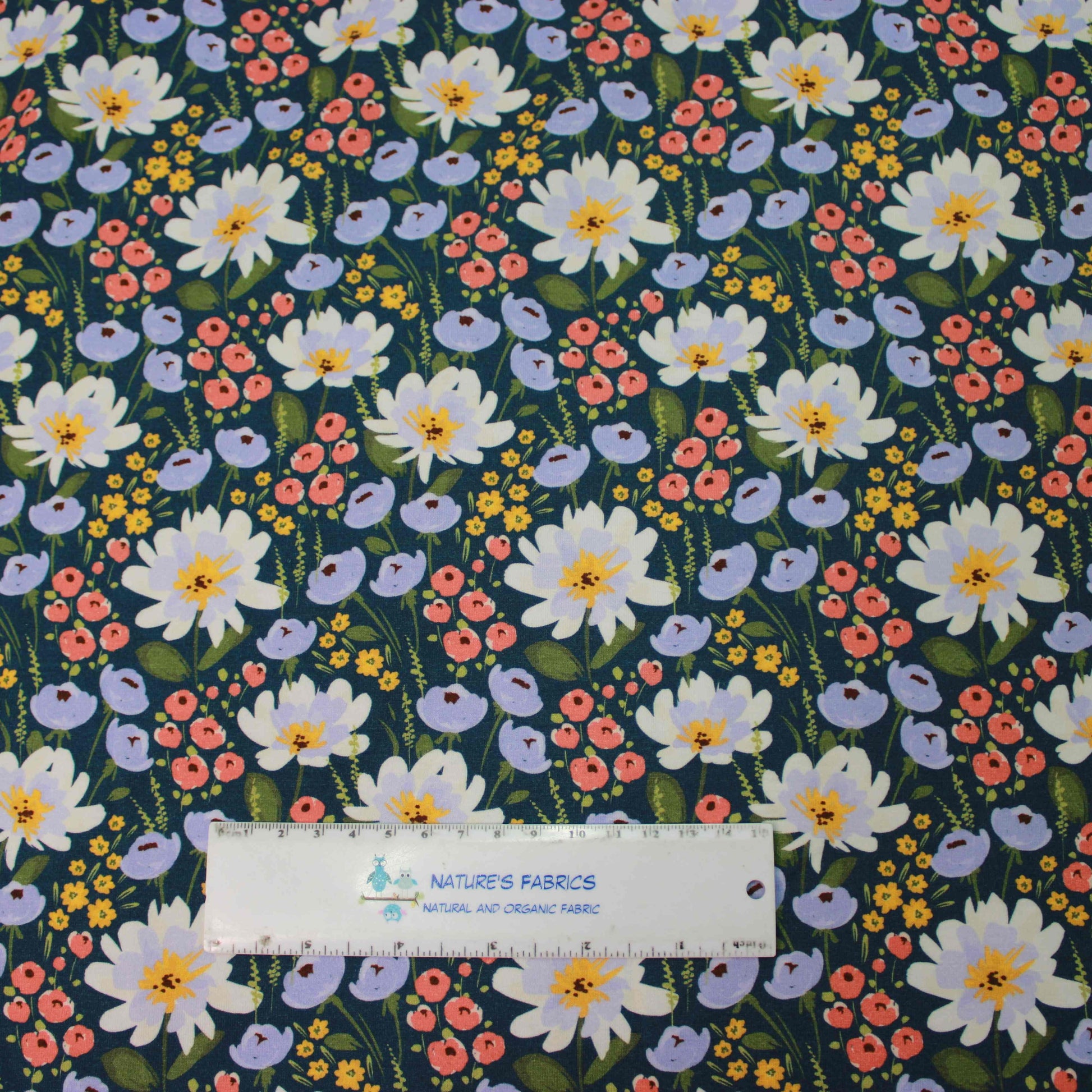 Walk in the Garden on Bamboo/Spandex Jersey Fabric - Nature's Fabrics