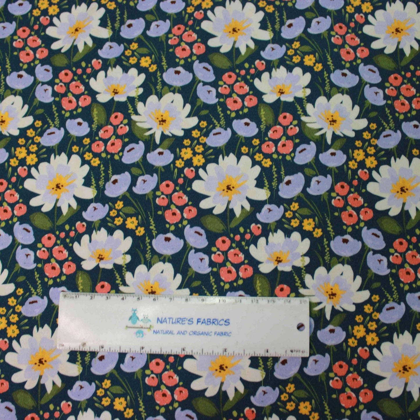 Walk in the Garden on Bamboo/Spandex Jersey Fabric - Nature's Fabrics