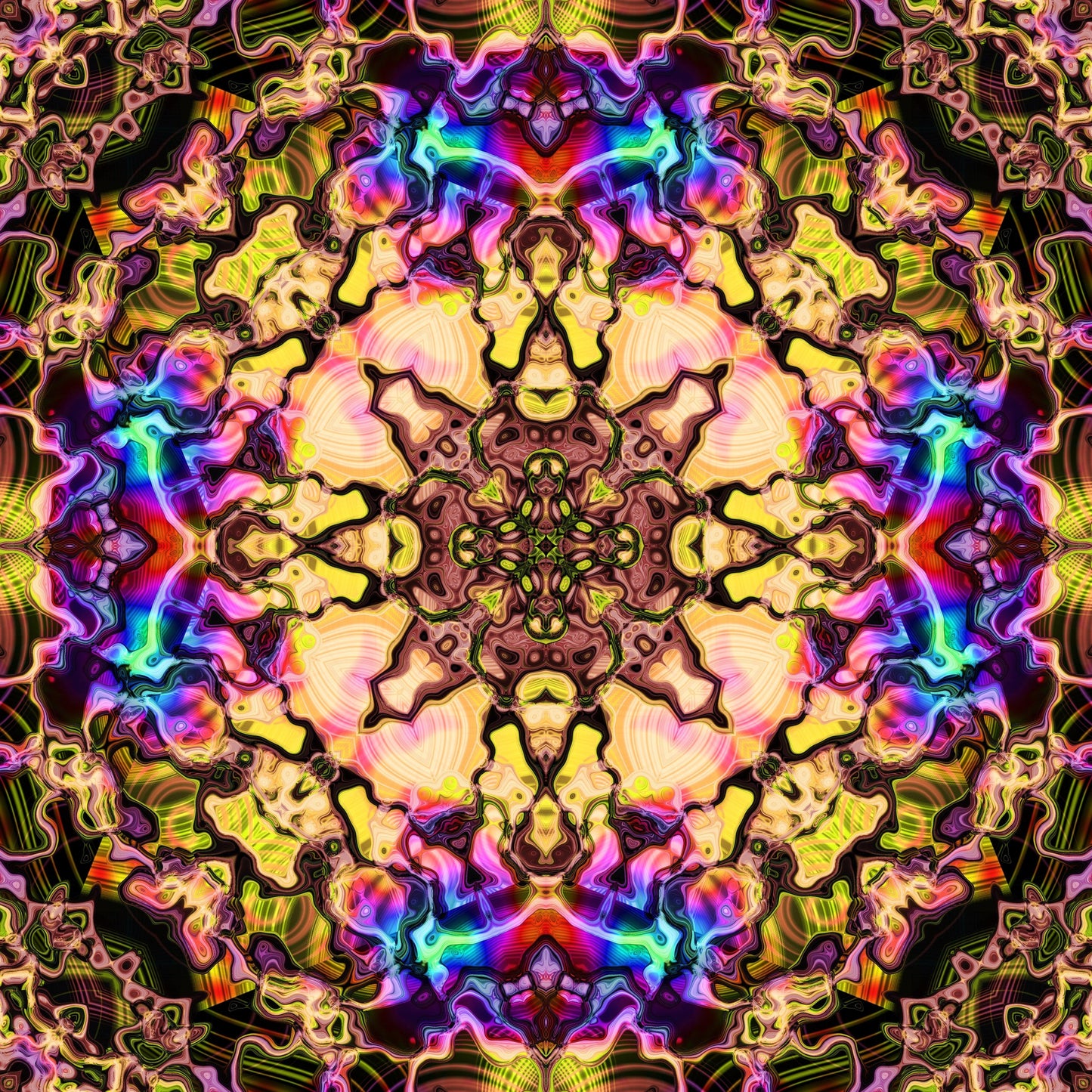 Watercolor Kaleidoscope 1 mil PUL Fabric - Made in the USA - Nature's Fabrics