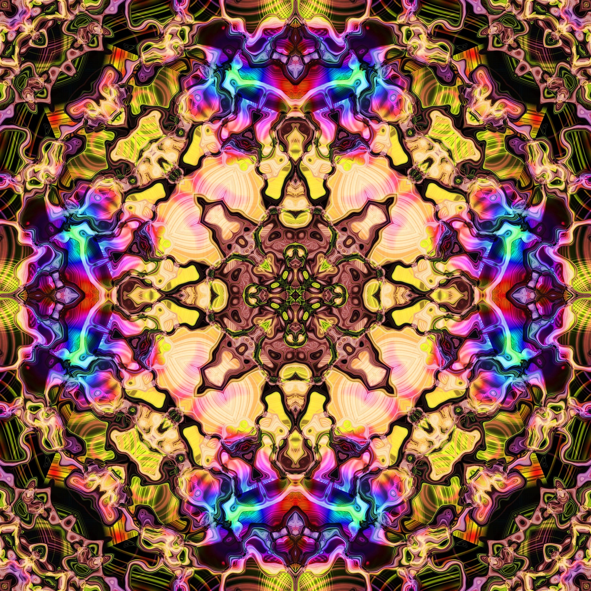 Watercolor Kaleidoscope 1 mil PUL Fabric - Made in the USA - Nature's Fabrics