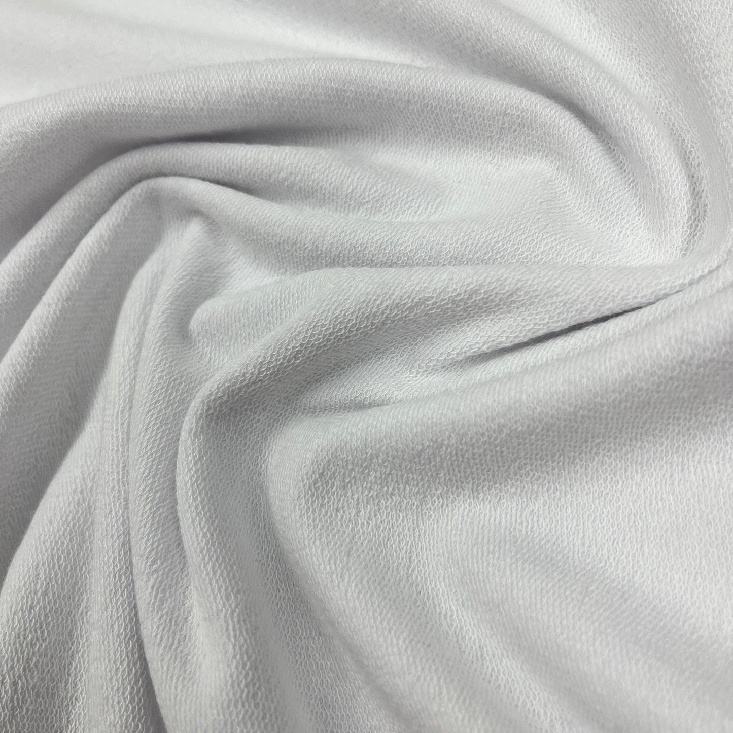 White Bamboo Stretch French Terry Fabric- 290 GSM - Knit in the USA - Nature's Fabrics