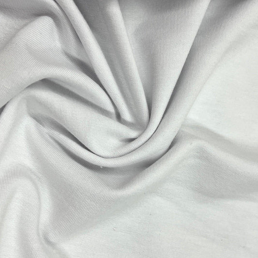 White Bamboo Stretch French Terry Fabric - 290 GSM - Knit in the USA, $11.80/yd - Rolls - Nature's Fabrics