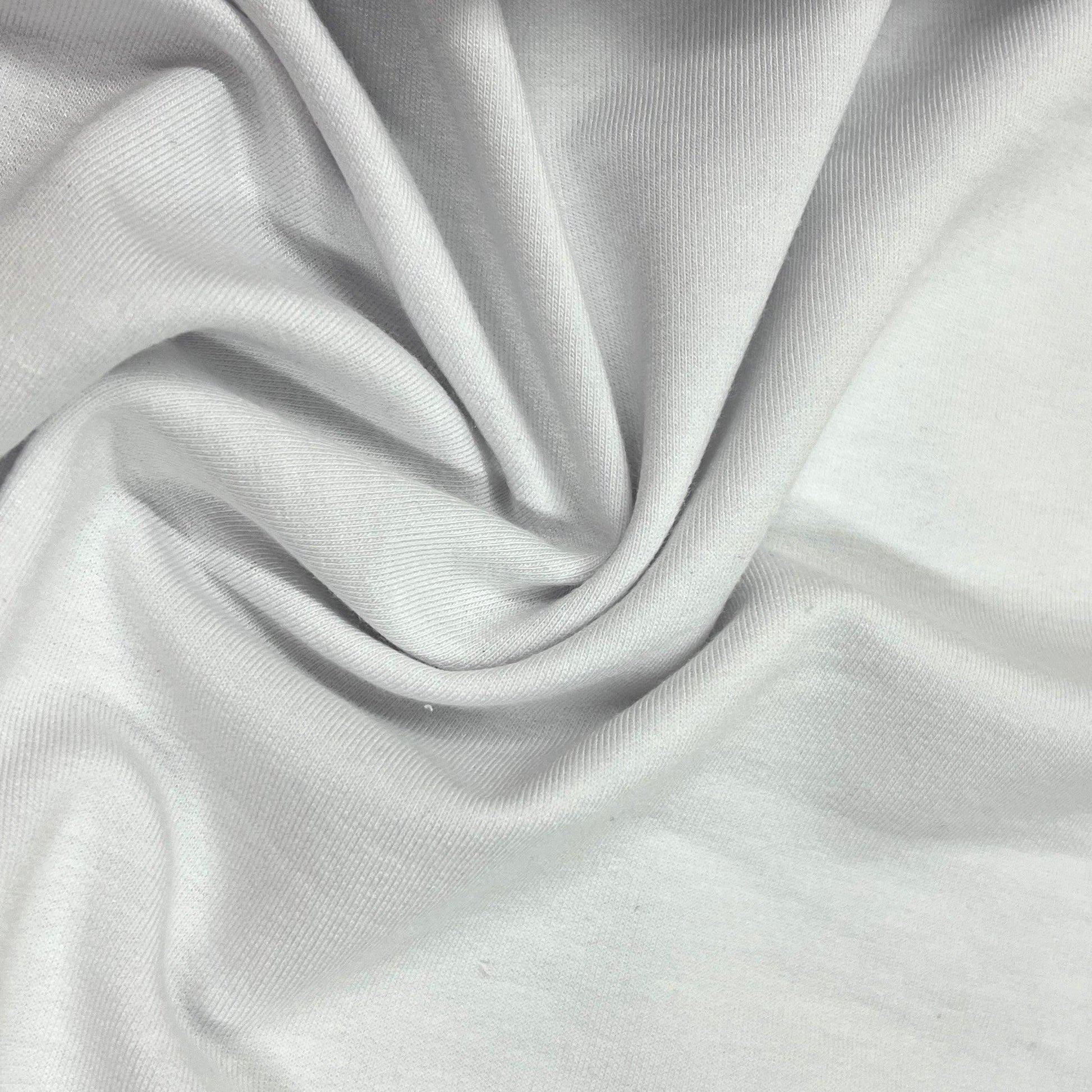 White Bamboo Stretch French Terry Fabric - 380 GSM - Knit in the USA, $12.50/yd - Rolls - Nature's Fabrics
