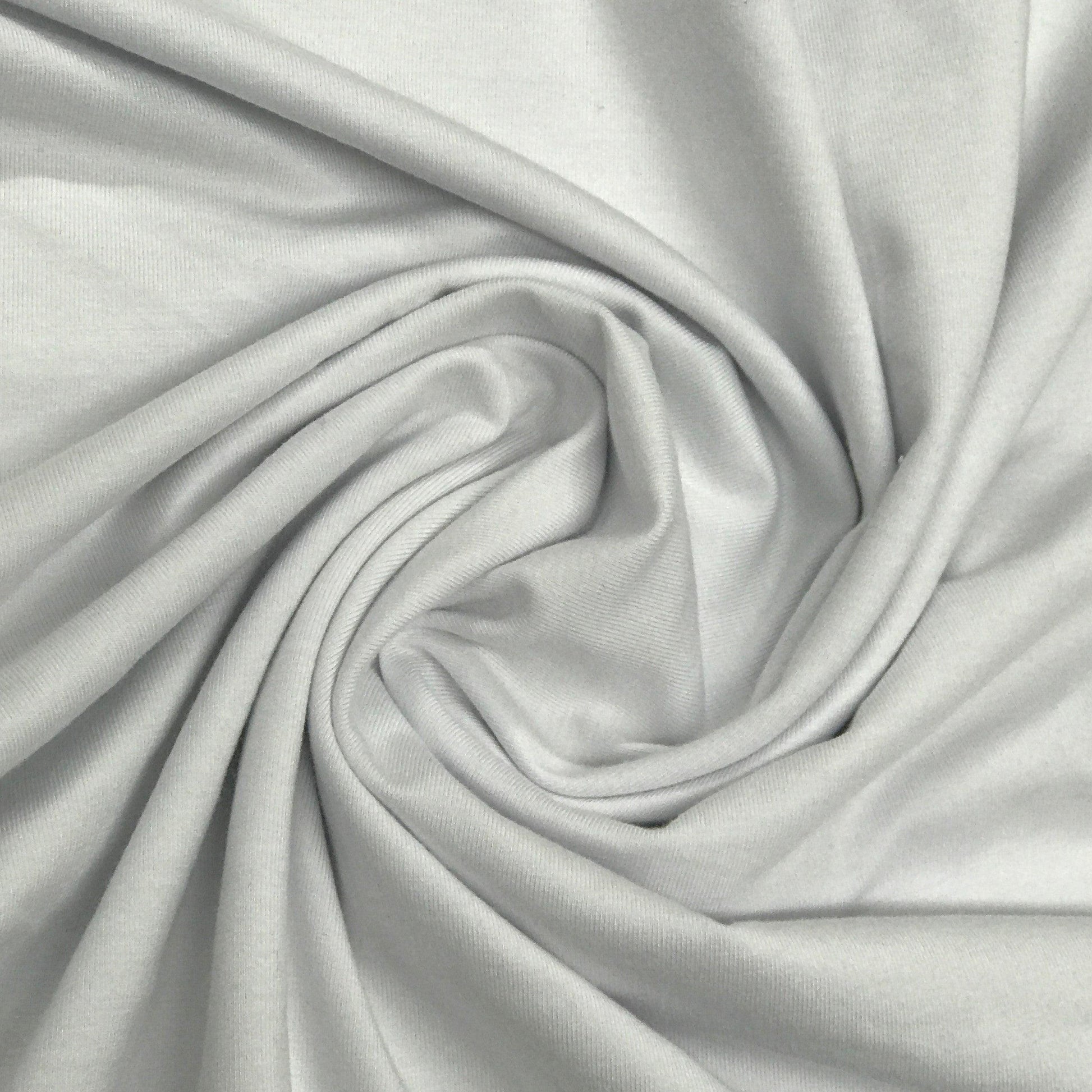 White Bamboo/Spandex Feather Jersey Fabric - 150 GSM
