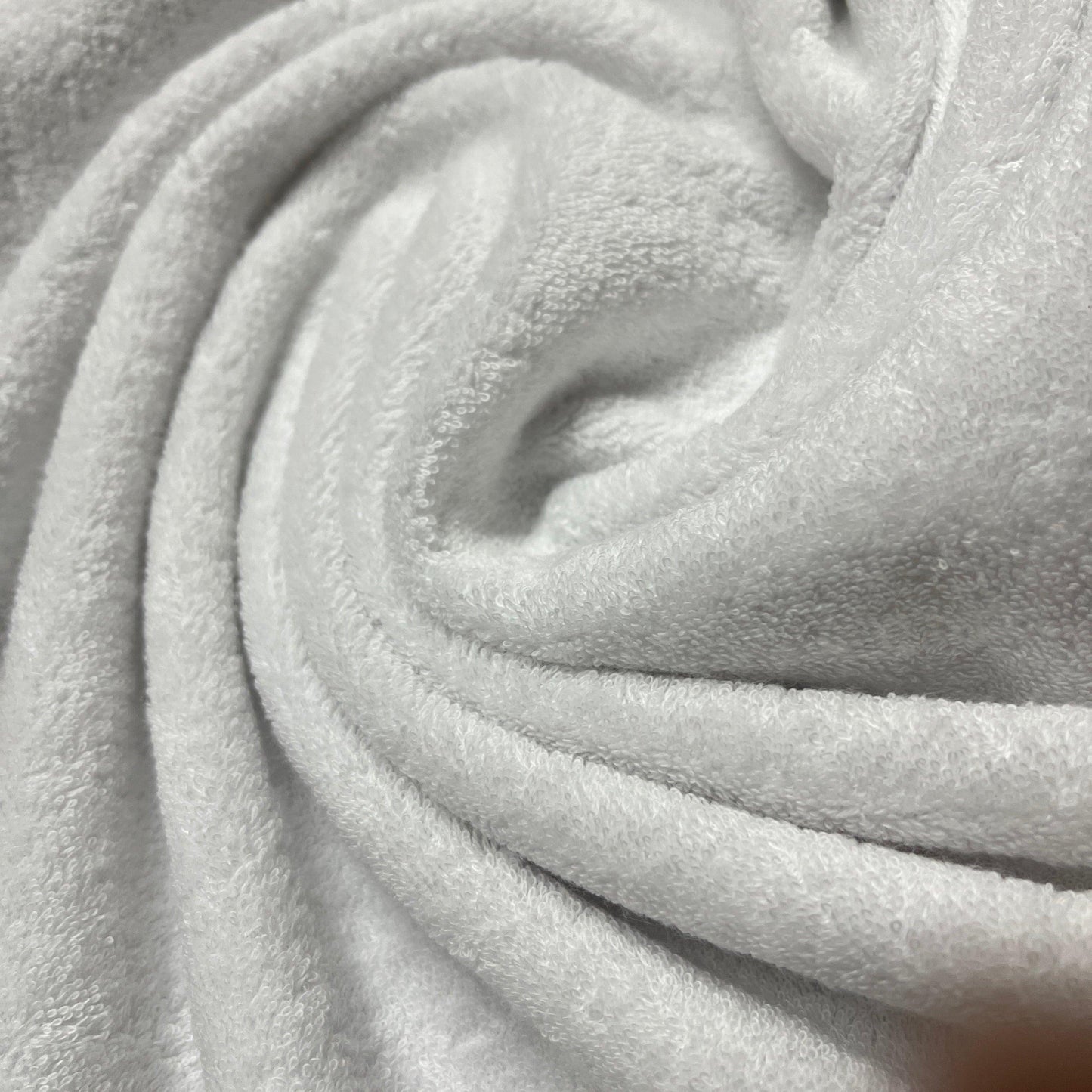 White Cotton Baby Loop Terry Fabric - Nature's Fabrics