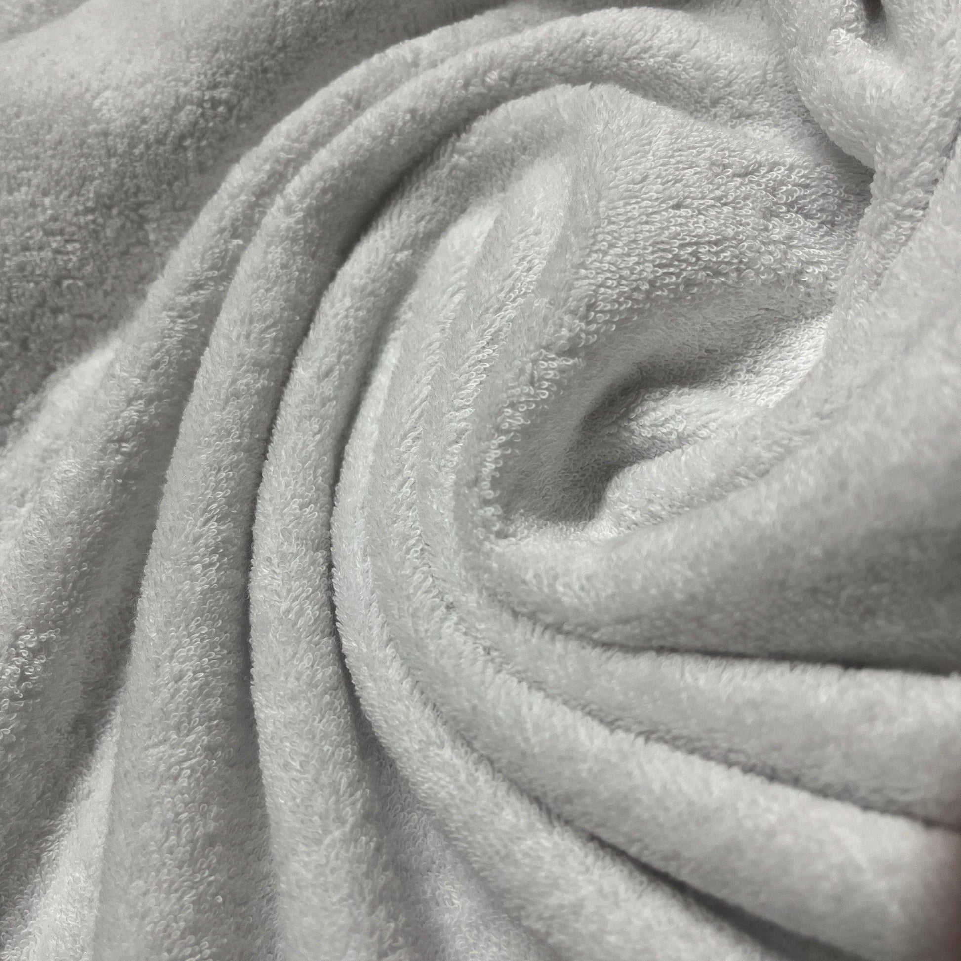 White Cotton Baby Loop Terry Fabric - Nature's Fabrics