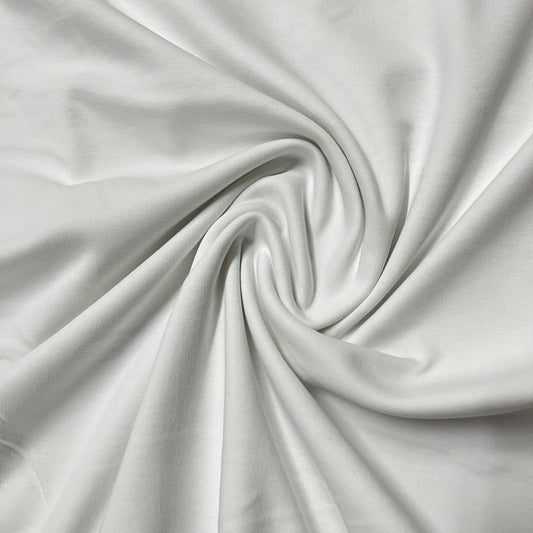 White Cotton Interlock Fabric - Nature's Fabrics