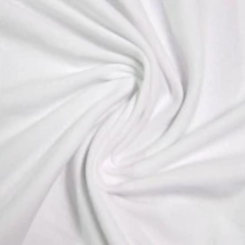 White Cotton/Spandex Jersey Fabric - 240 GSM - Nature's Fabrics