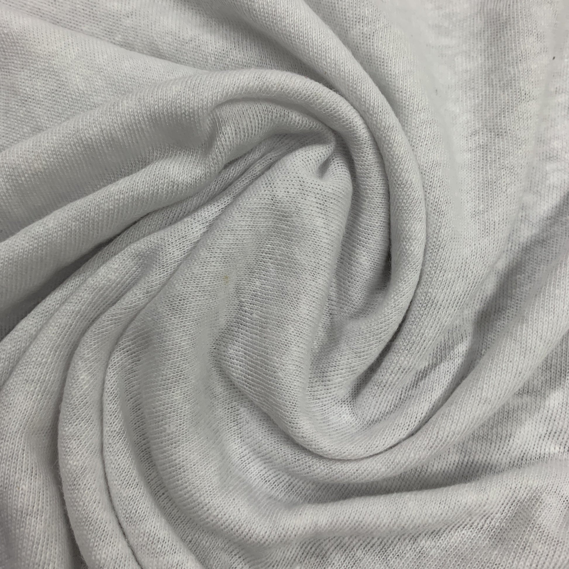 White Linen Blend Jersey Fabric - Nature's Fabrics