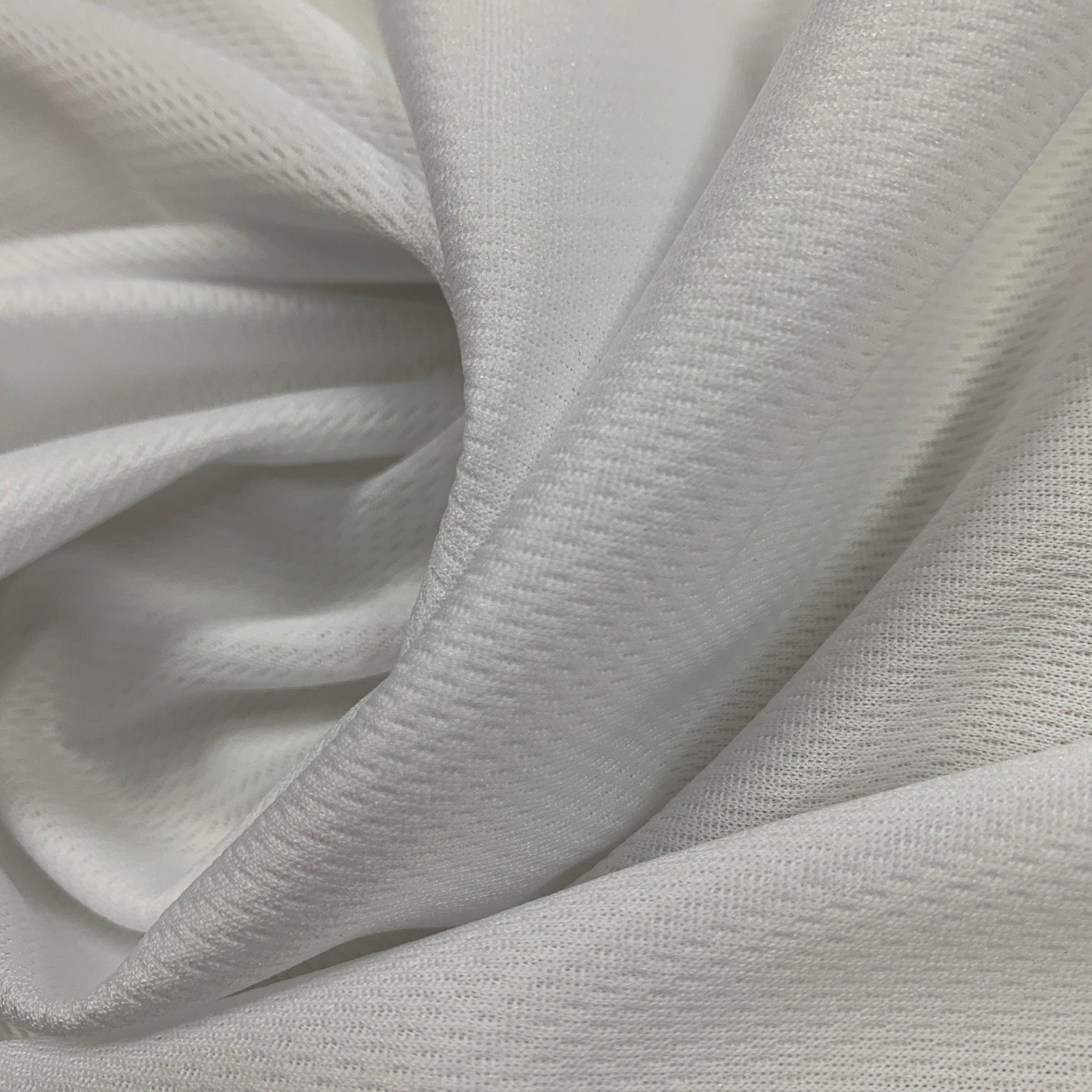 White Polyester Athletic Wicking Jersey Fabric