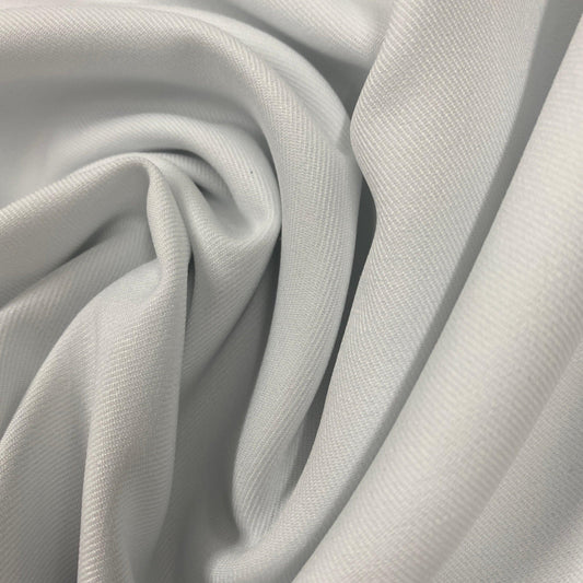 White Polyester Gabardine Woven Fabric - Nature's Fabrics