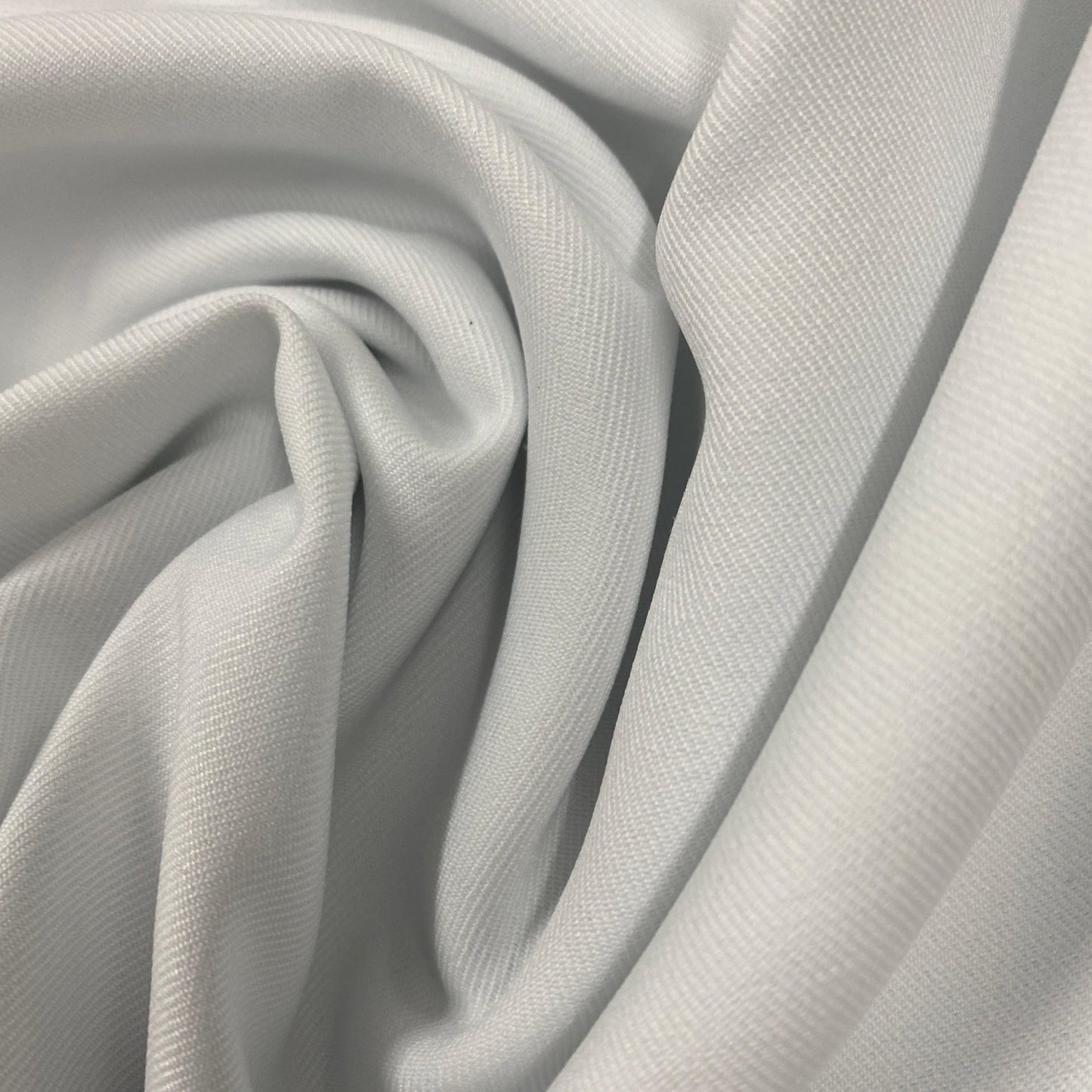 White Polyester Gabardine Woven Fabric - Nature's Fabrics