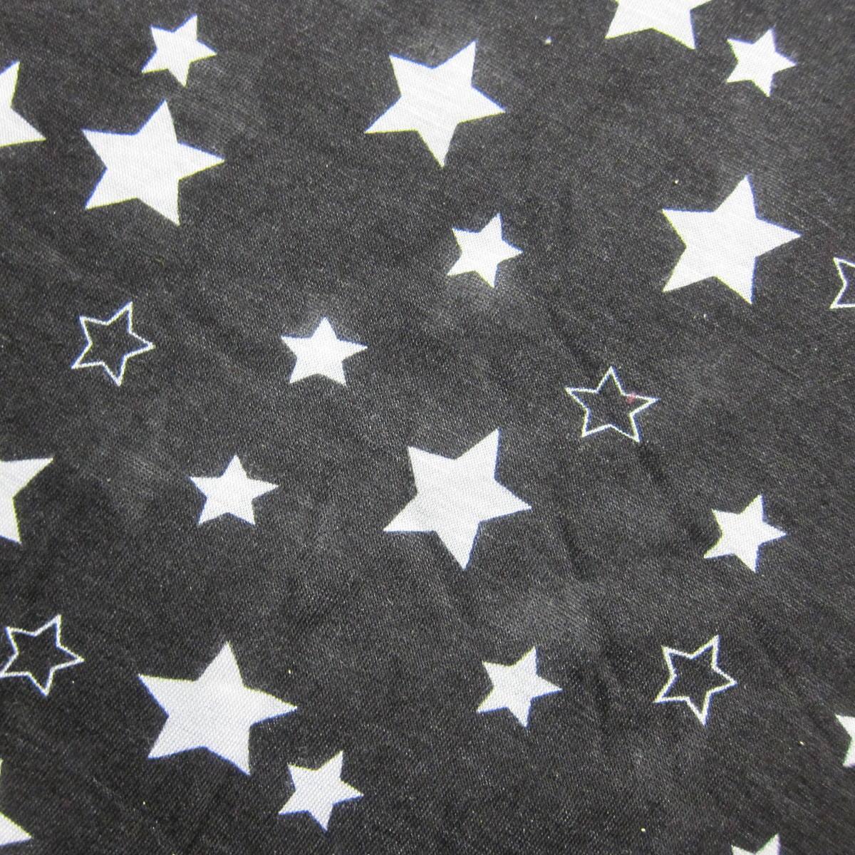 White Stars on Black Cotton/Poly Jersey