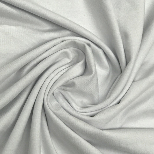 White Tencel/Organic Cotton Stretch French Terry Fabric - Nature's Fabrics