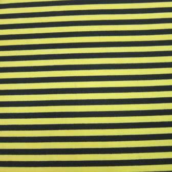 Yellow and Black Stripe on Poly/Spandex Jersey Fabric - Nature's Fabrics