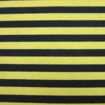 Yellow and Black Stripe on Poly/Spandex Jersey Fabric - Nature's Fabrics