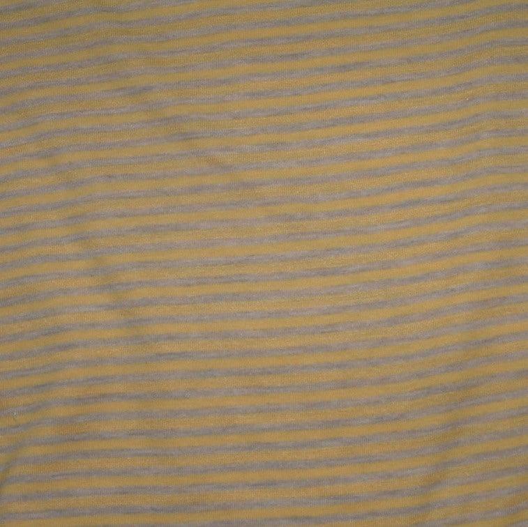 Yellow and Gray Stripes on Cotton/Poly Jersey