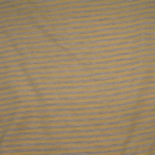 Yellow and Gray Stripes on Cotton/Poly Jersey