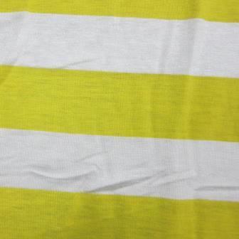 Yellow and White 3/4" Stripes on Cotton/Spandex Jersey