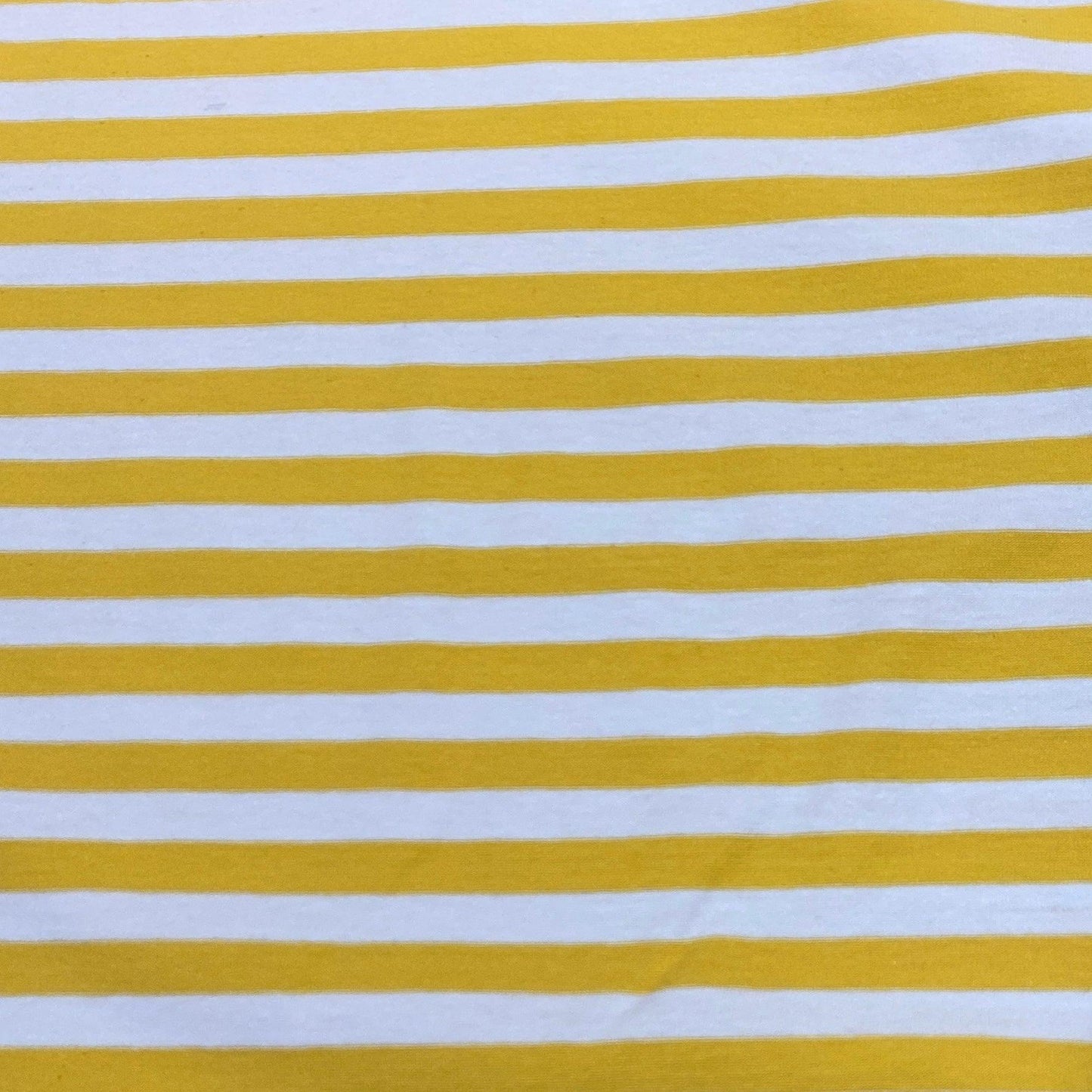 Yellow and White 3/8" Stripes on Cotton/Spandex Jersey Fabric - Nature's Fabrics