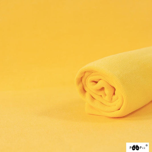 Yellow Organic Cotton/Spandex Rib Knit Fabric - Nature's Fabrics